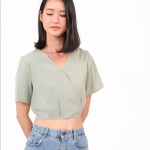 Soft wrap style blouse top